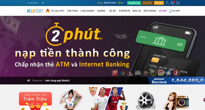 Sảnh kubet casino hấp dẫn